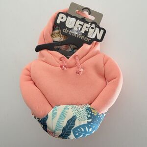 Puffin Drinkwear Hoodie Can Cooler Pink Tropical Bottom Beer Soda Koozie Insulat